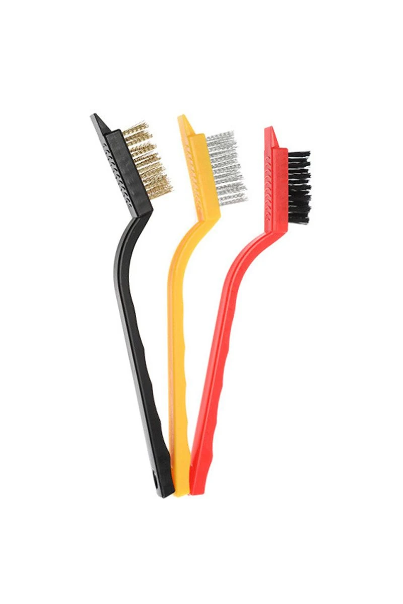 3 Parça Tel Naylon Ocak Tava Fayans Kazıyıcı Leke Yüzey Kazıyıcı Fırça mt229