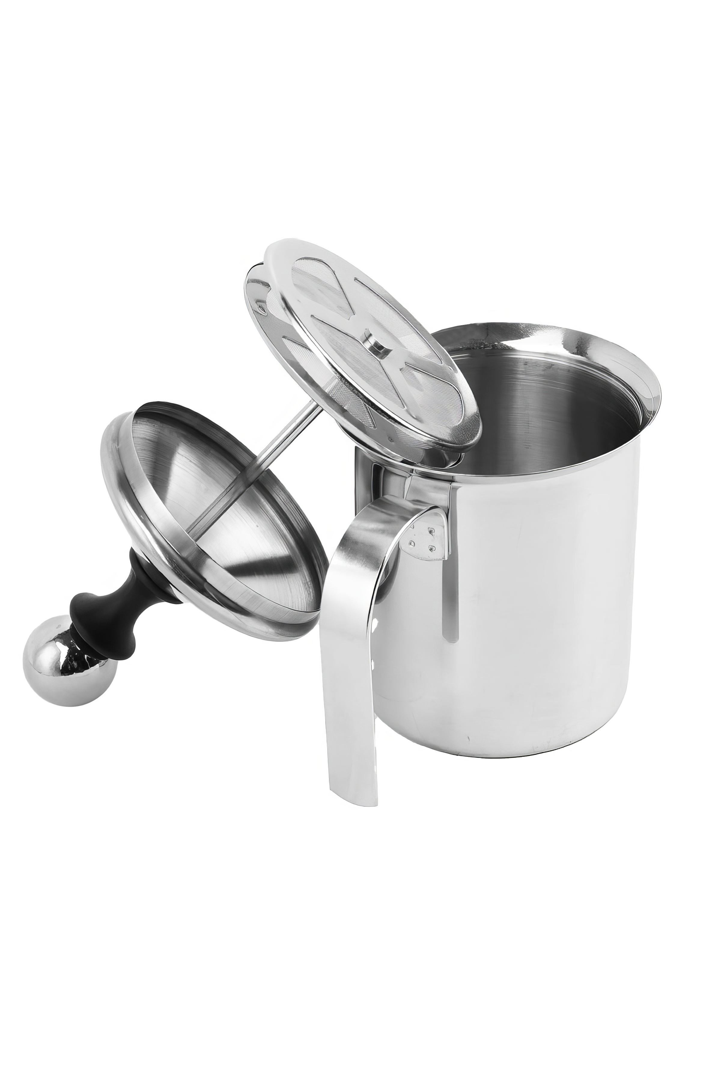 304 Çelik 500 ml Manuel Presli Kahve Süt Köpürtme Potu Sütlük Pitcher mt192