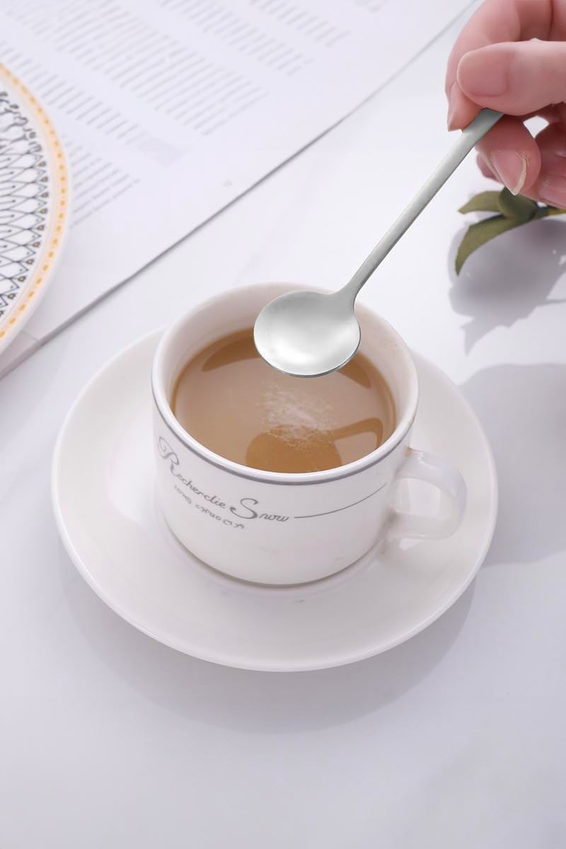 12 Adet Çelik 15 cm Fincan Latte Kahve Karıştırma Kaşığı mt161by-12