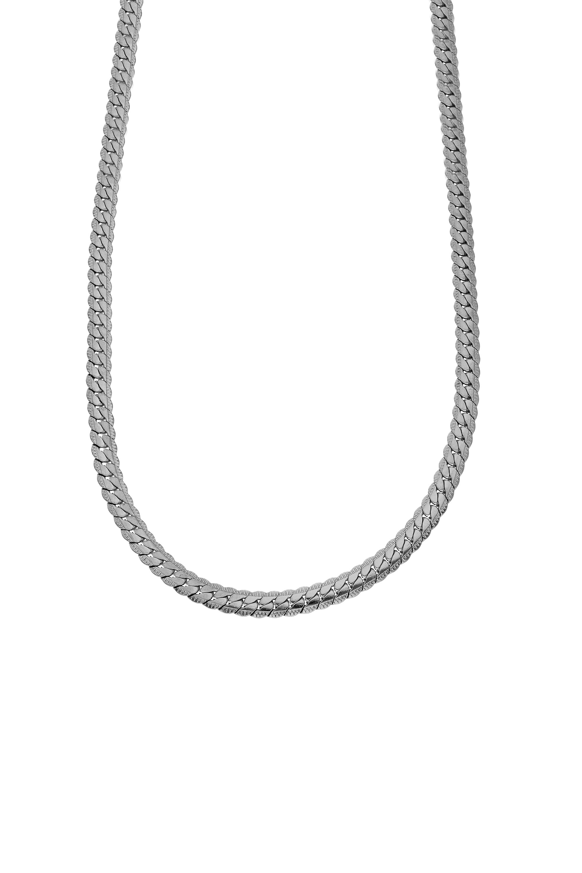Chavin işlemeli 50 cm. Gri Çelik Erkek Zincir dy71
