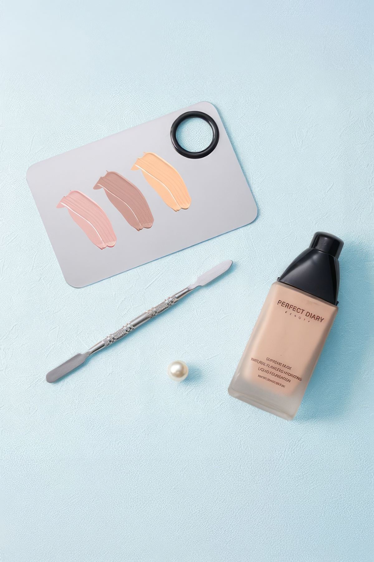 2 Parça Aynalı Çelik Makyaj Fondöten Krem Karıştırma Spatula Palet Set cin906