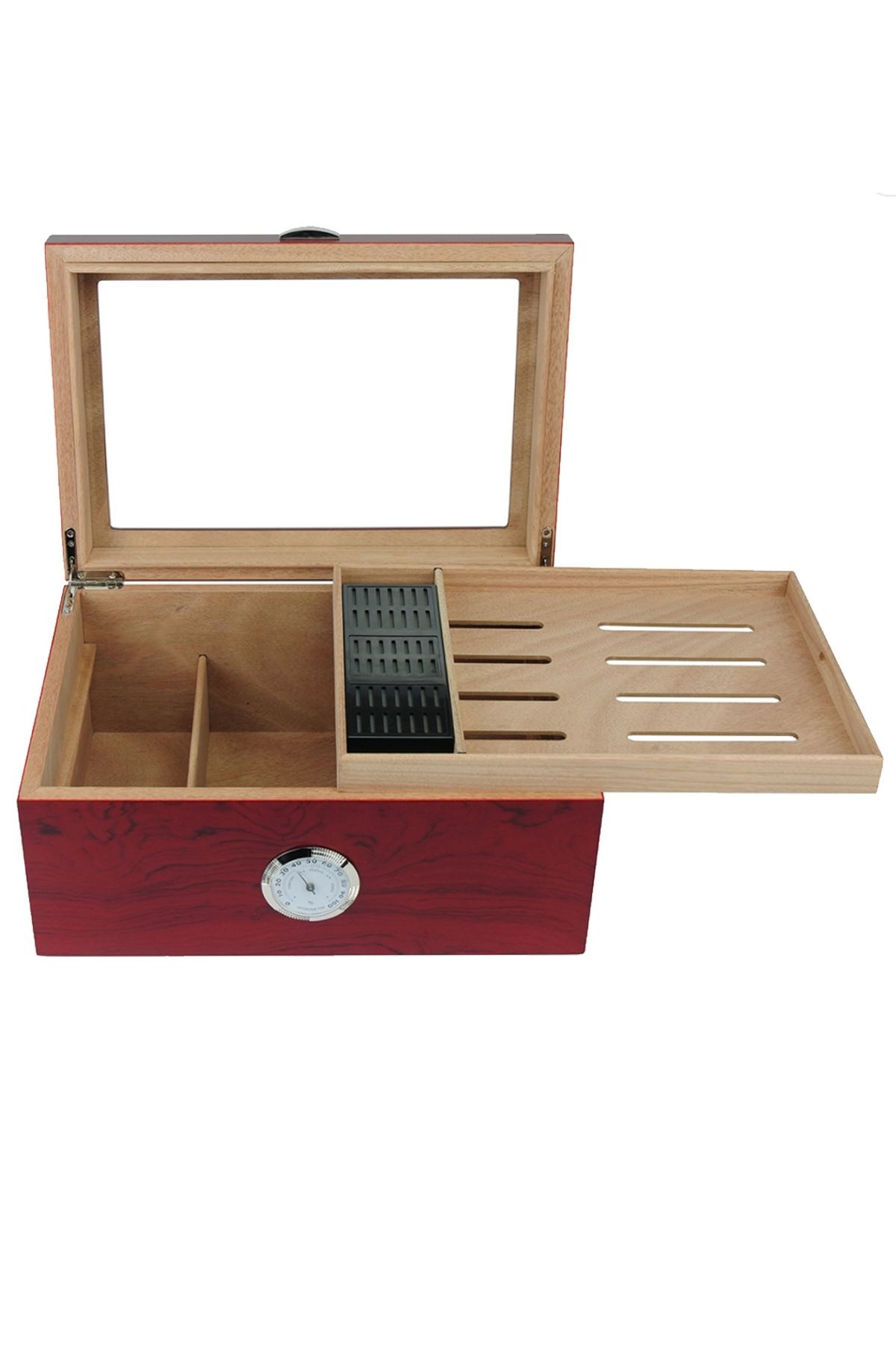 Falconetti 2 Katlı Camlı Humidor Puro Kutusu rc19