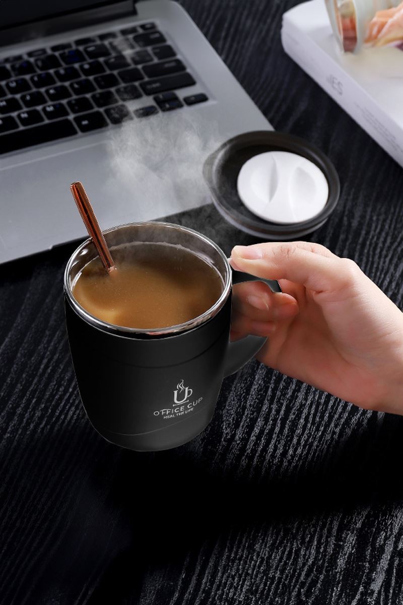 304 L Çelik Siyah Sıcak Soğuk 500 ml Kahve El Termos Kupa Mug cin558sy
