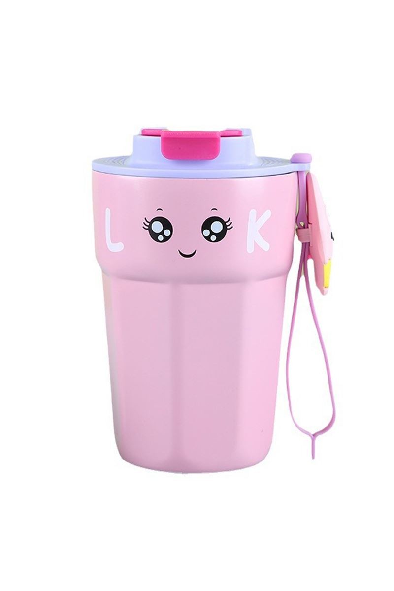 316 L Çelik Pembe 420 ml Kahve El Termos Mug cin485mr