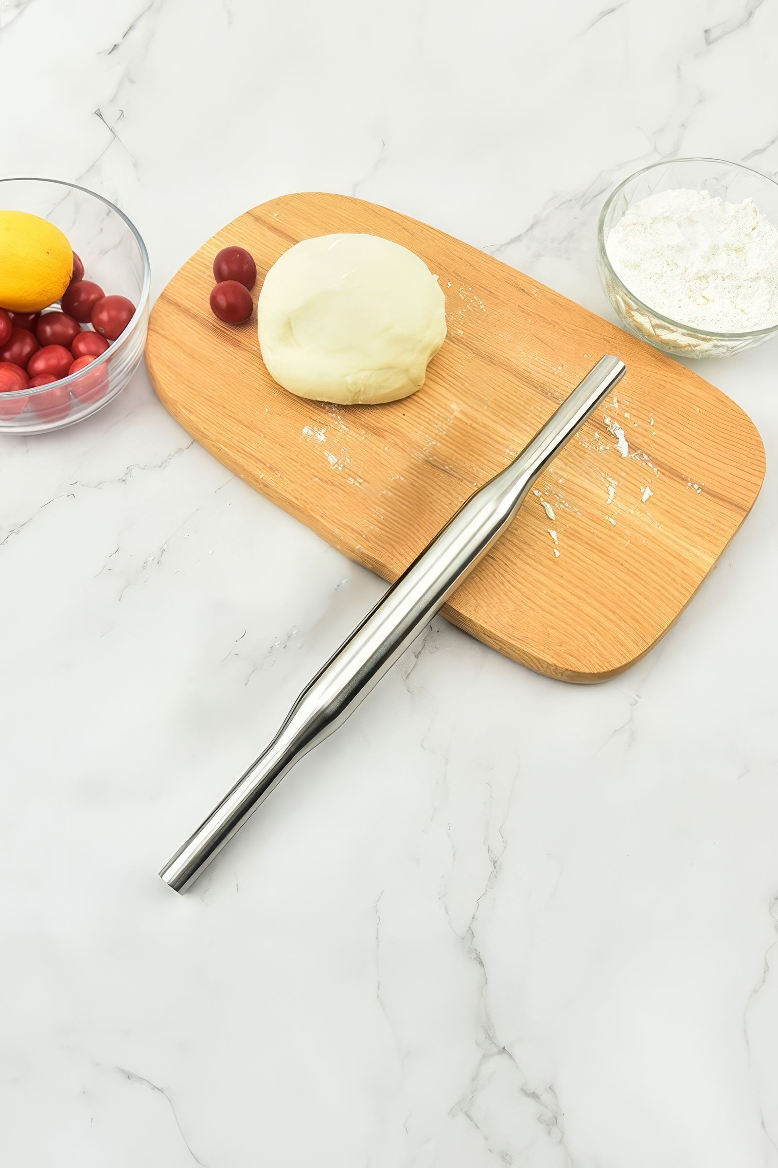 304 Çelik 41 cm. Merdane Hamur Açma Aparatı Oklava mt131