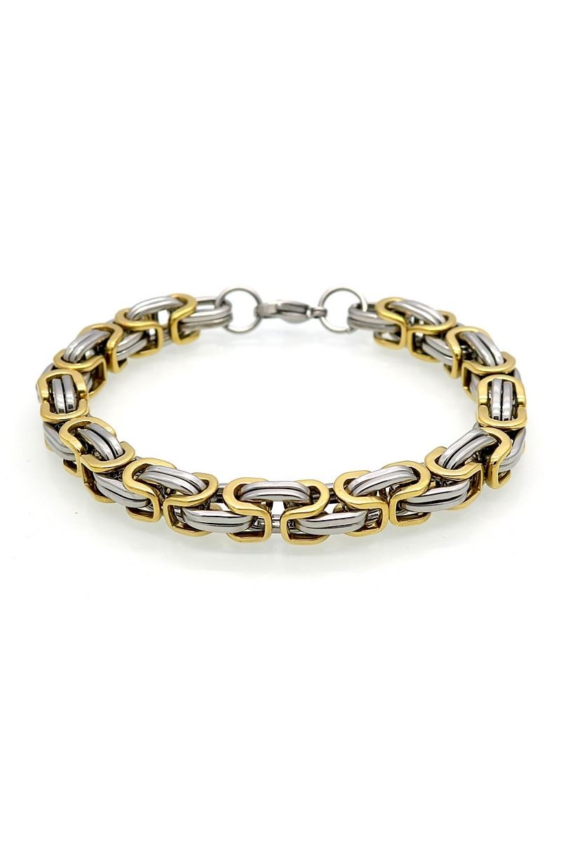Chavin Kalın Kral Model 8 mm. Gri Çelik Erkek Bileklik df14sr