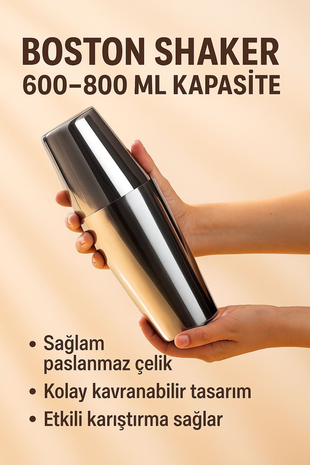 Çelik 600 800 ml Boston Shaker Kokteyl Hazırlama Bardağı Kabı cin878x