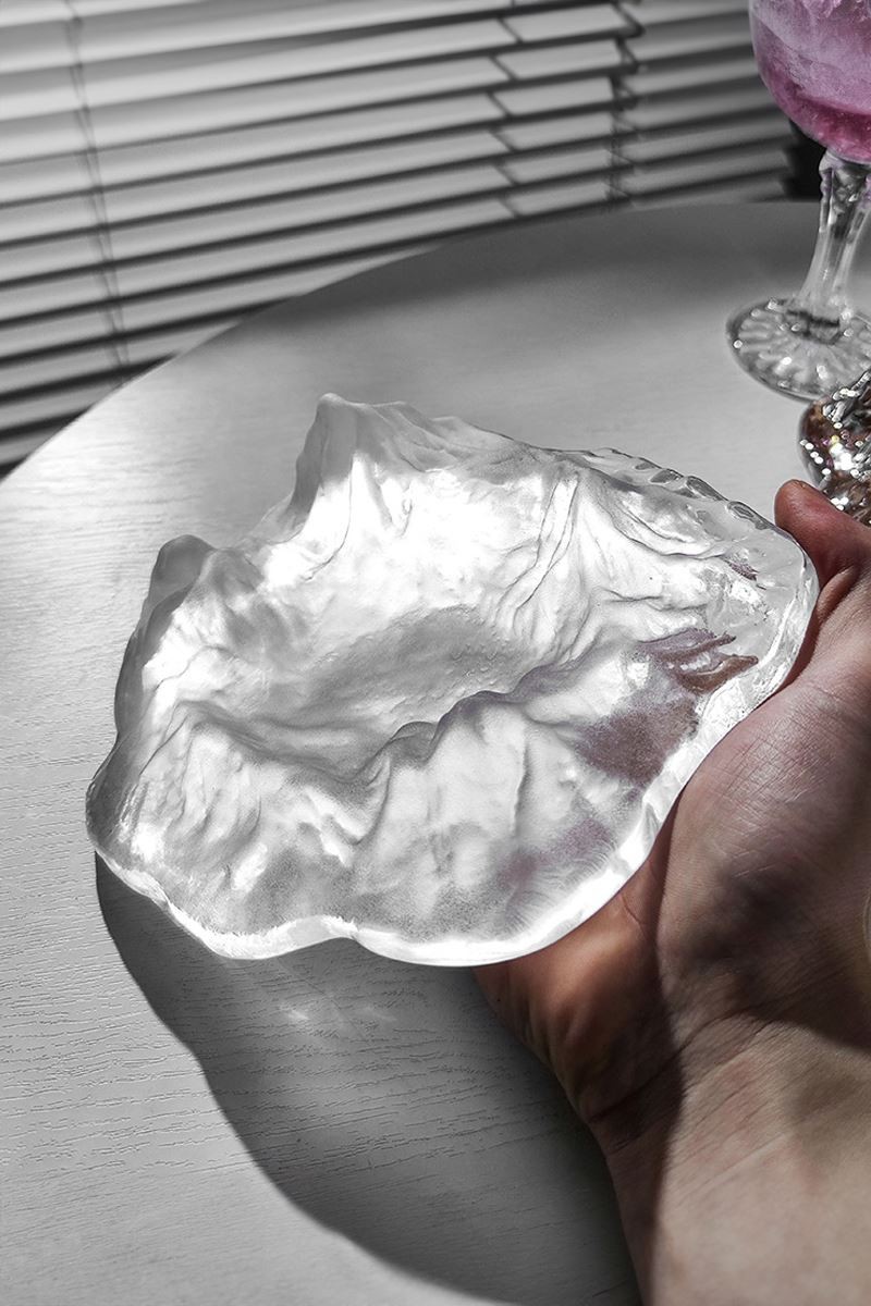 Kristal Cam Dağ Mountain Dizayn Buz Görünümlü 3D Kül Tablası Puro Küllük mt177
