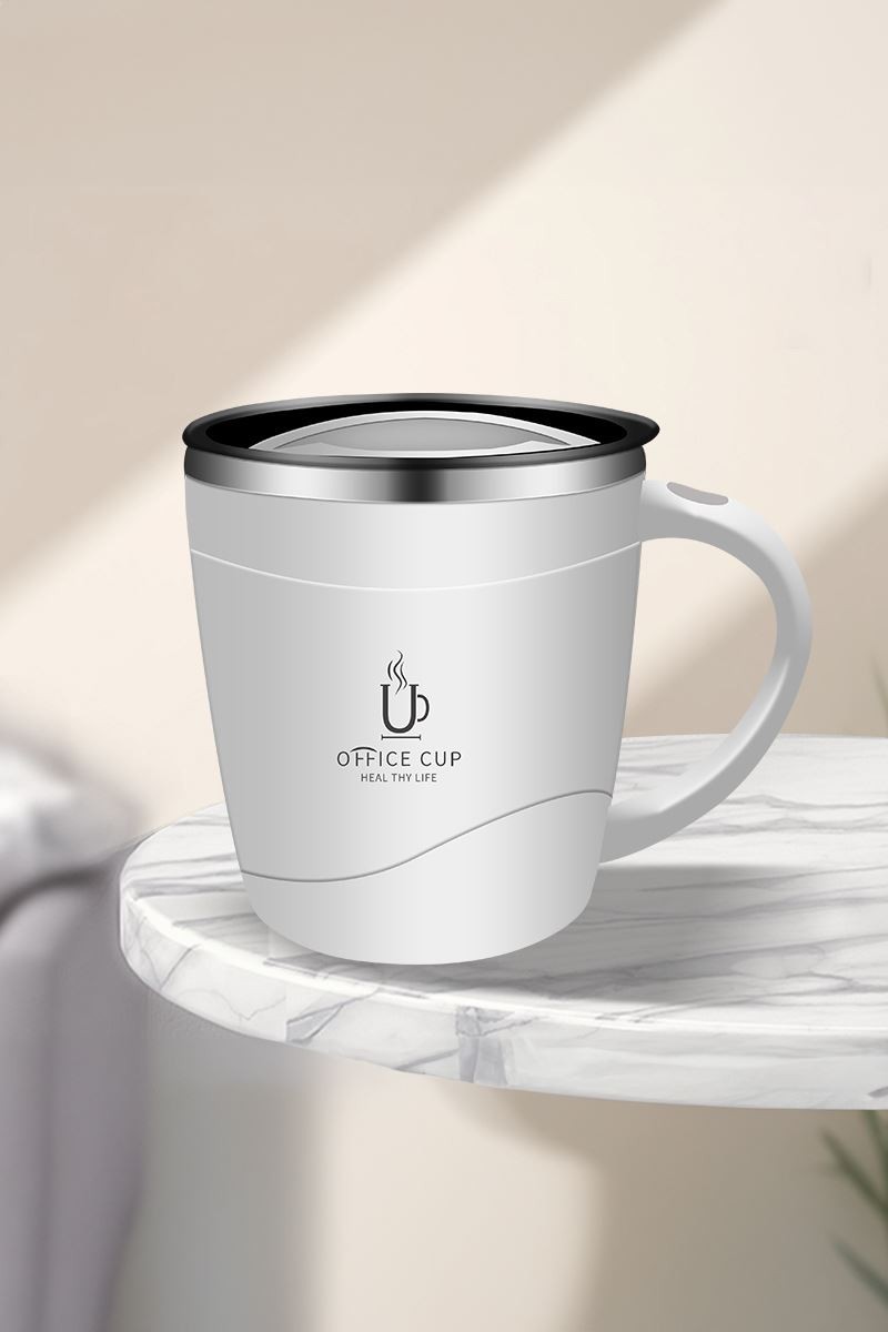 304 L Çelik Beyaz Sıcak Soğuk 500 ml Kahve El Termos Kupa Mug cin558by