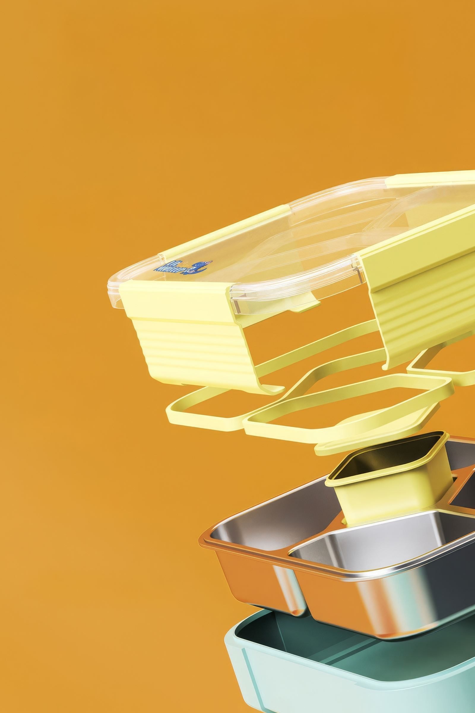 304 Çelik 1020 ml 4 Bölmeli öğrenci Ofis Yemek Mama Kabı Sefertası mt181ysx