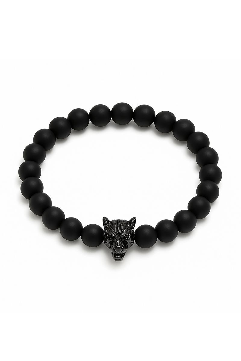 Lastikli Doğal Oniks Taşlı Erkek Bileklik ey38