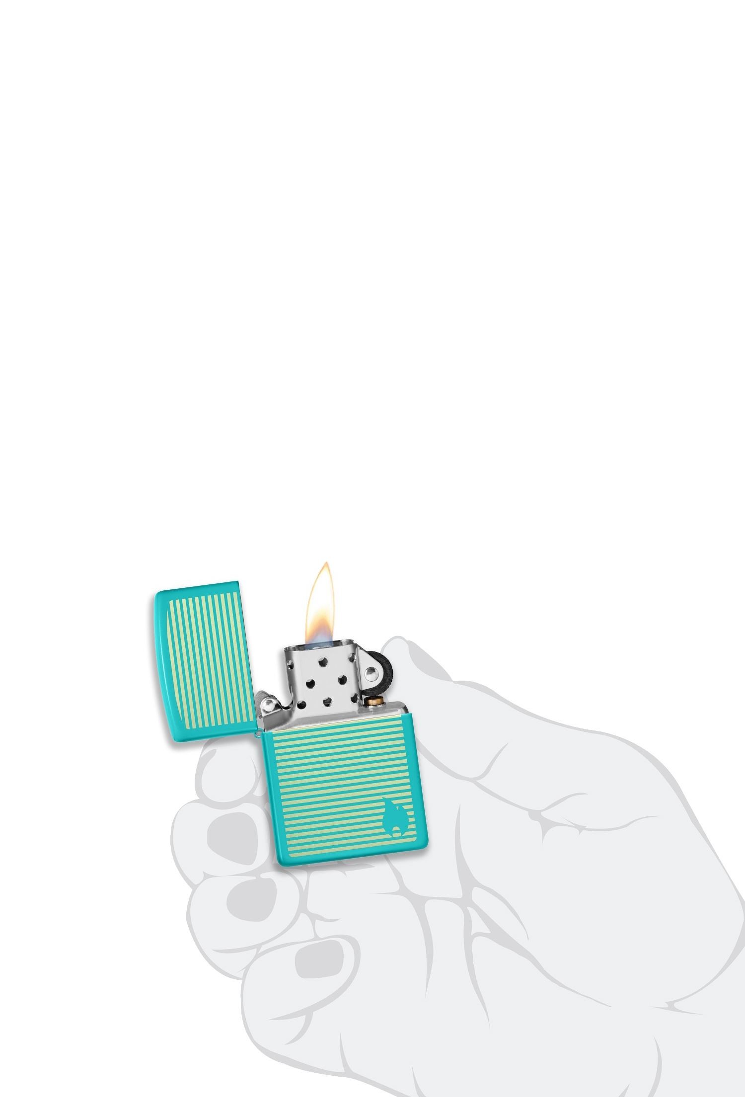 Zippo Çakmak Turkuaz Lazer işlemeli Alev Dizayn 48151-096769