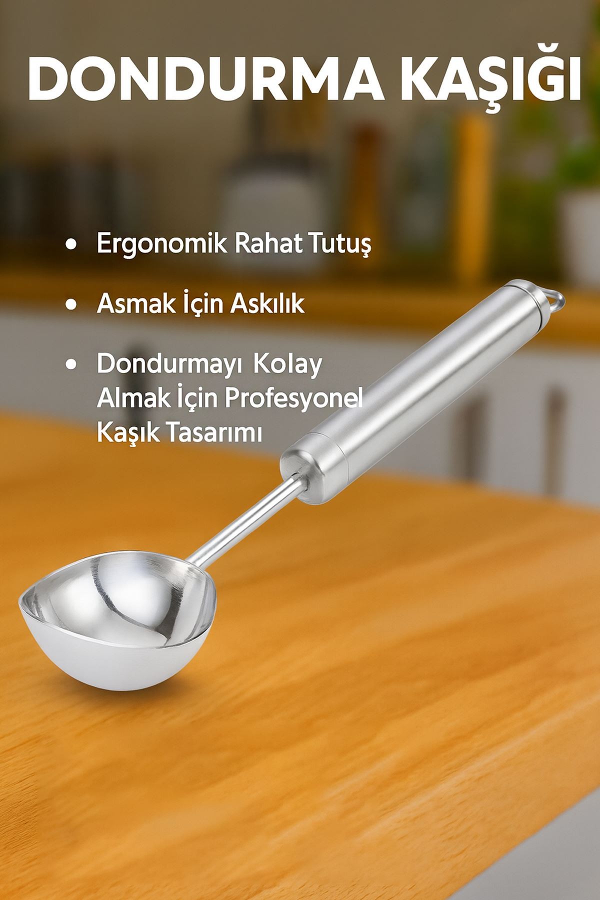 Çelik Dondurma Meyve Püre Alma Kaşığı mt198