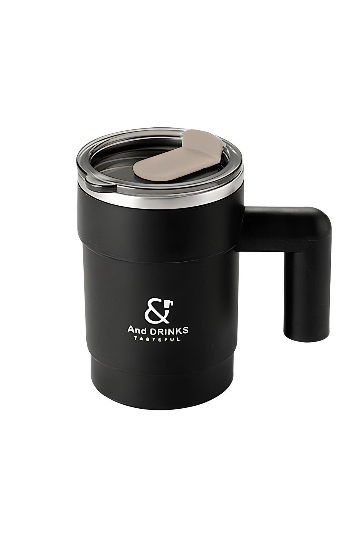 304 L Çelik Siyah 450 ml Kahve El Termos Kupa Mug cin559sy