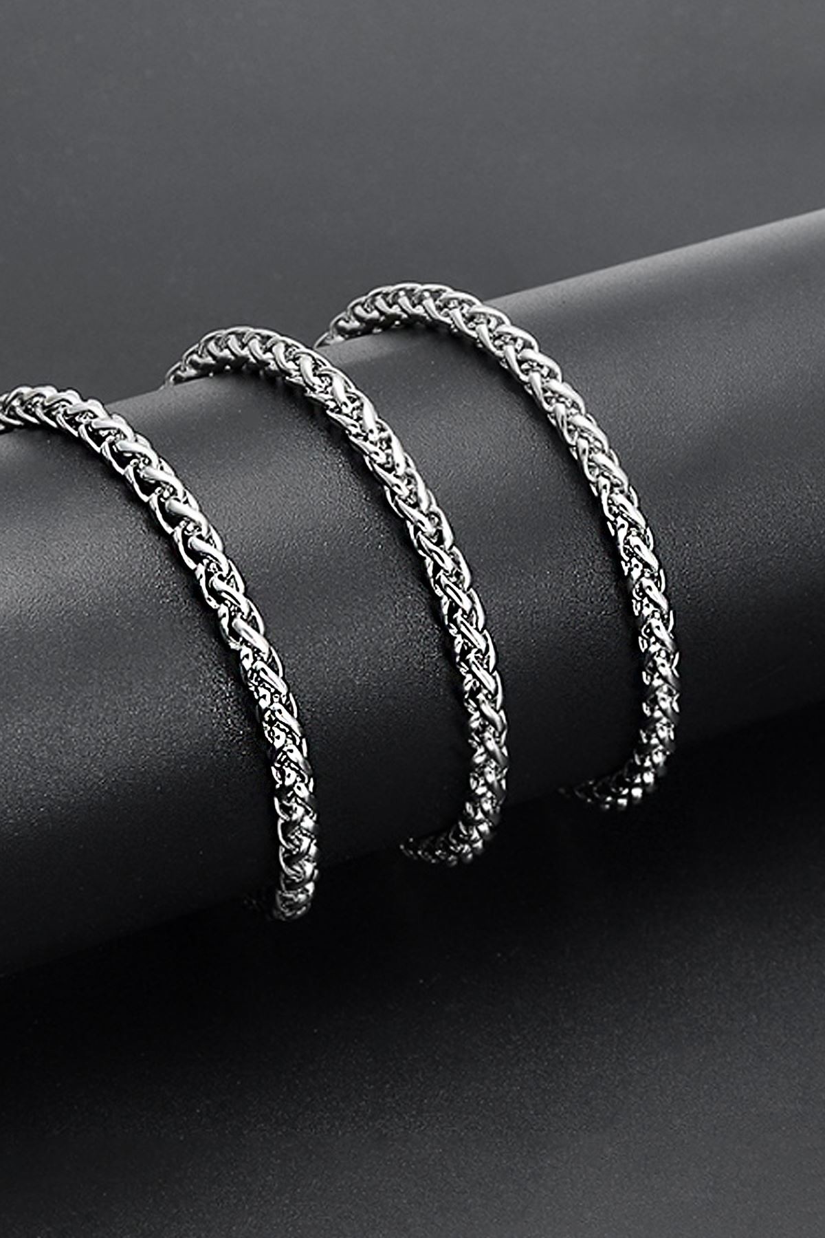 Chavin 3 mm. 80 cm. Burgu Çelik Erkek Zincir Kolye dp56