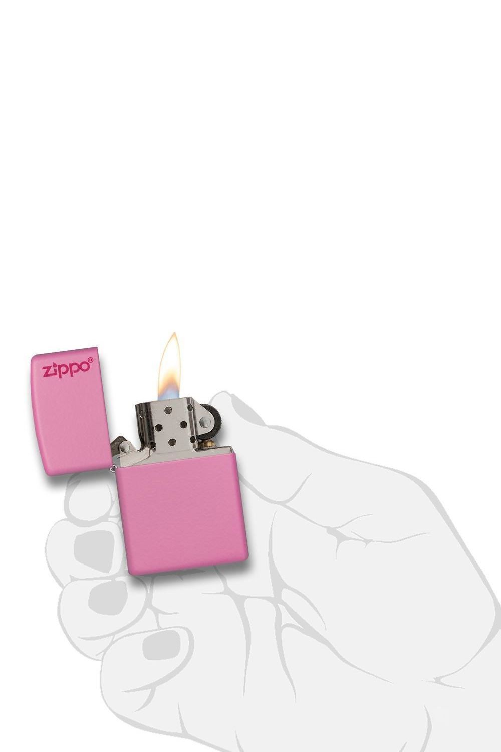 Zippo Çakmak Pink Matte Pembe Logo 238ZL-000005