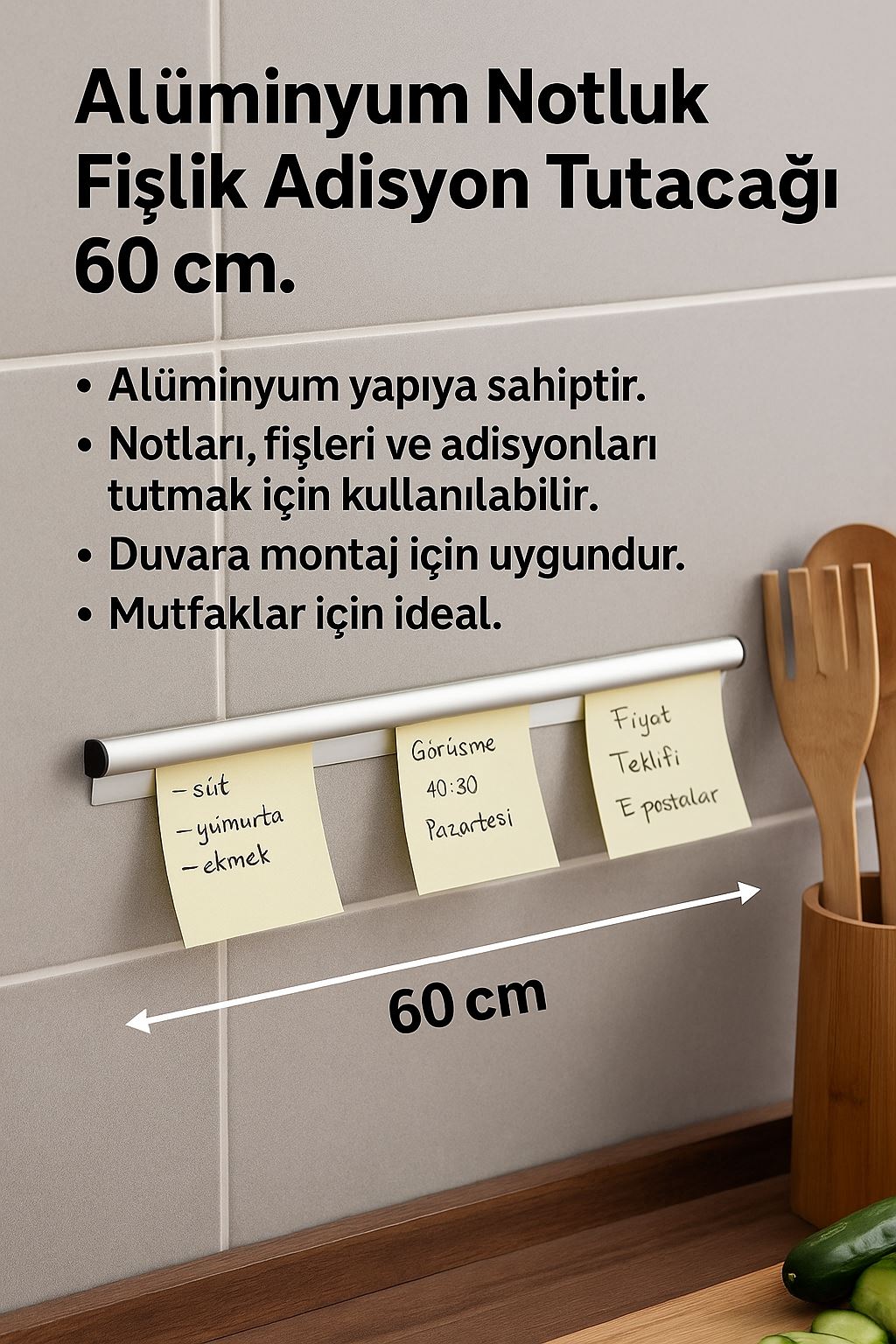 WF Aliminyum Notluk Fişlik Adisyon Tutacağı 60 cm. cin204