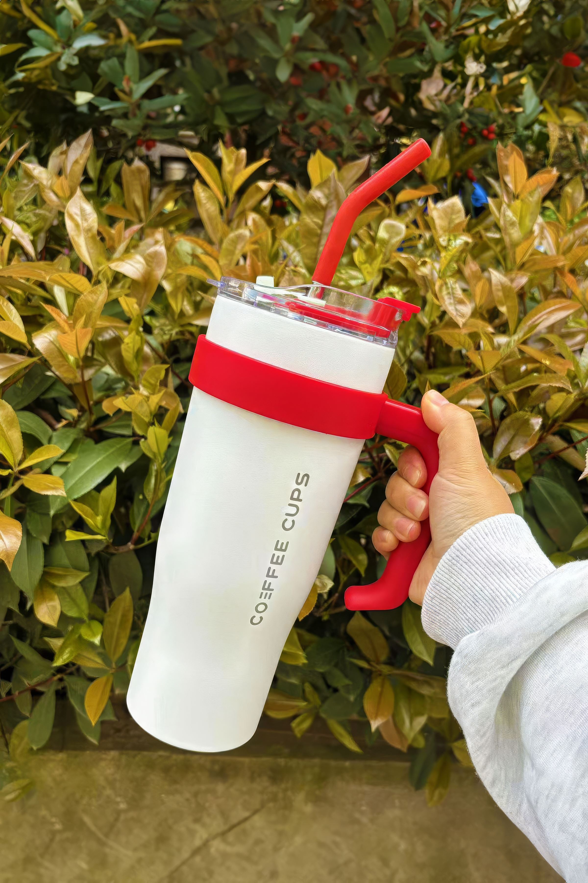 304 L Çelik 1,2 L Beyaz Pipetli Kamp Piknik Termos cin909by