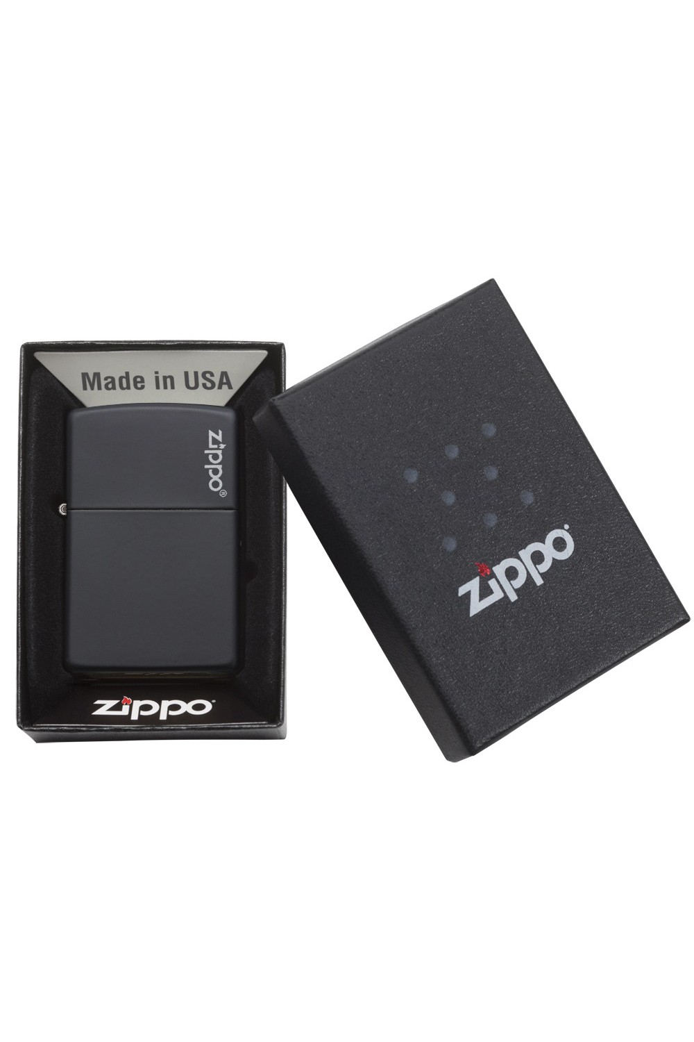 Zippo Çakmak Black Matte Siyah Logo 218zl-000023