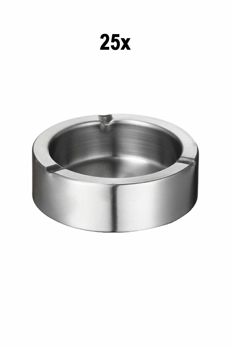25 Adet Çelik 11 cm Kafe Restaurant Lokanta Yuvarlak Kül Tablası Küllük mt168-25