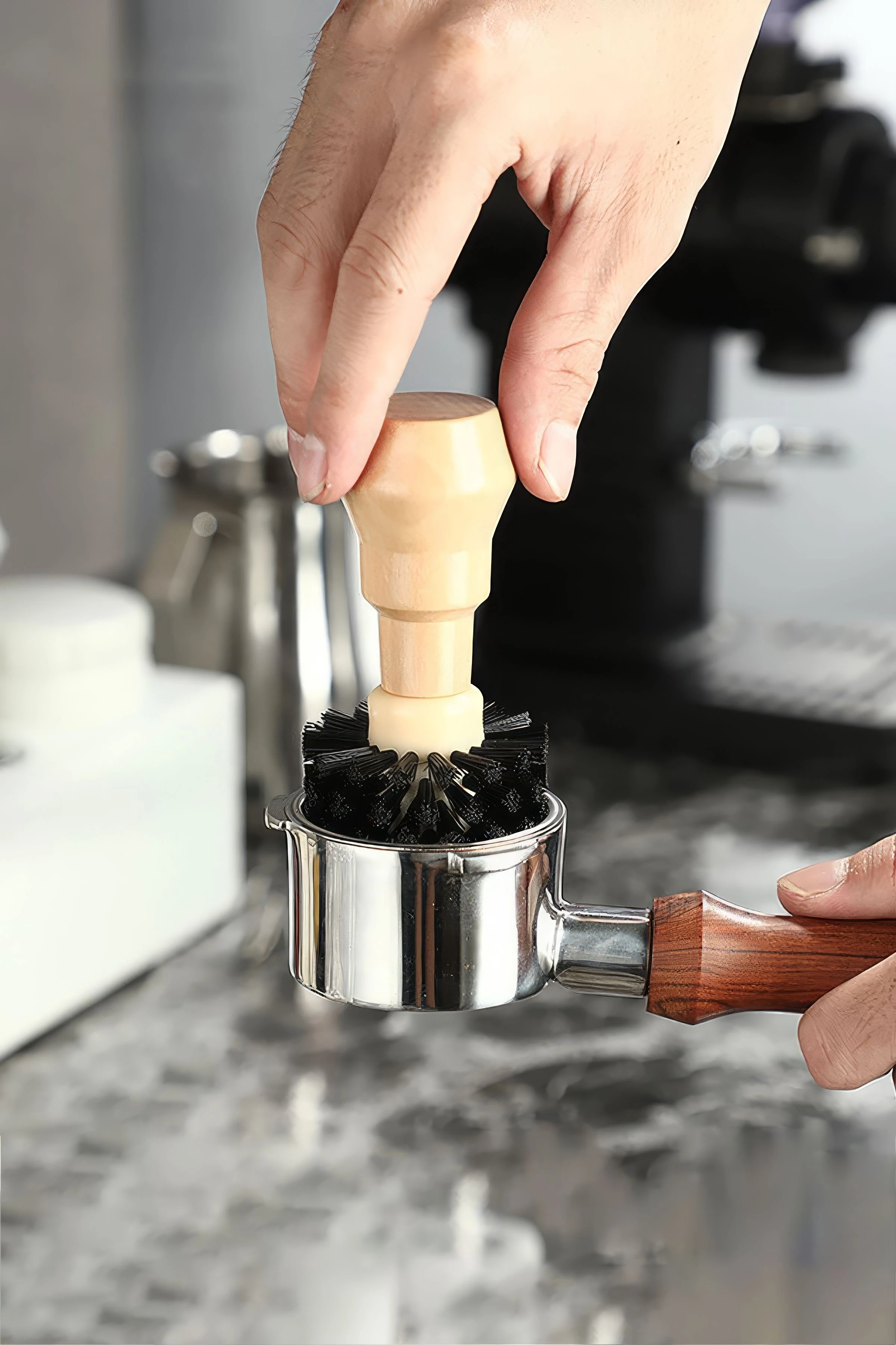 Espresso Makinası 51 mm Tamper Temizleme Fırçası mt228