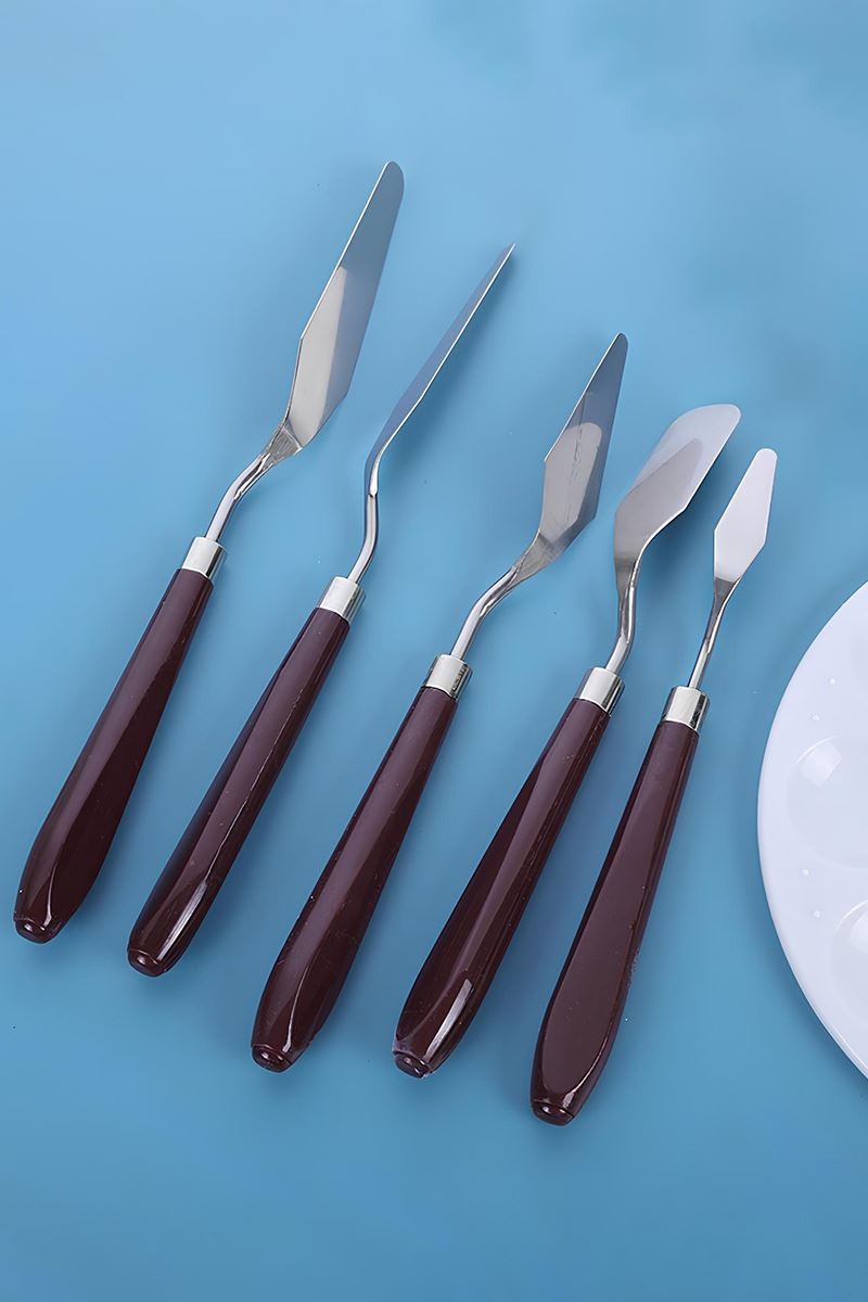 5 Parça Resim Spatula Seti Boya Palet Bıçağı Painting Knife cin549