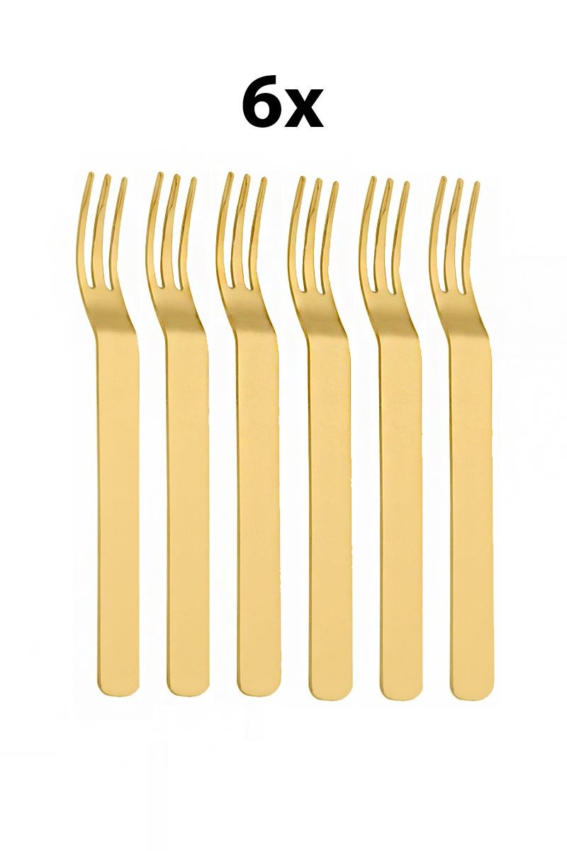 304 Çelik 6 Adet Gold Renk Tatlı ve Meyve Çatalı mt159sr-6
