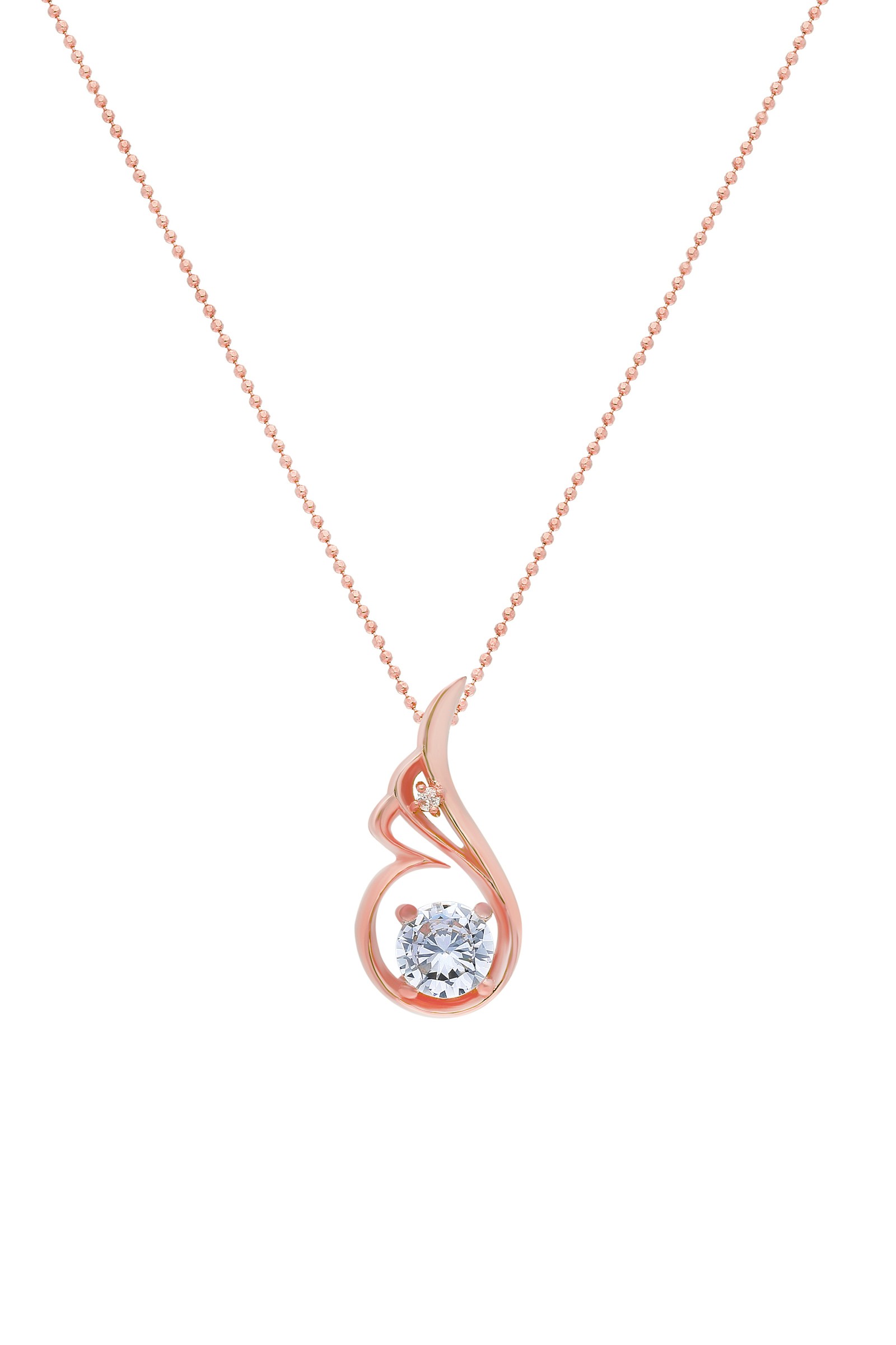 Chavin Rose Melek Kanadı 0.02 Carat Pırlanta Gümüş Kolye cc92rs