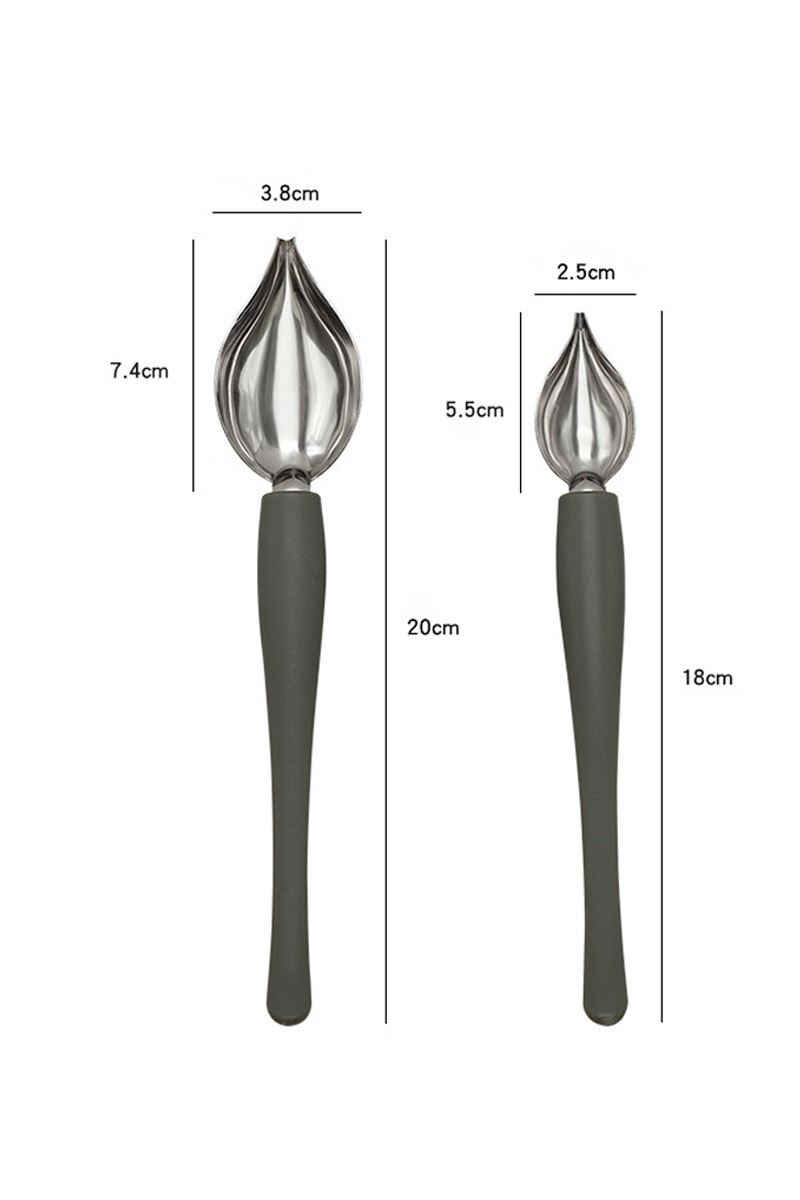 304 Paslanmaz Çelik 2 Adet Tatlı Yemek Sos Tabak Süsleme Kaşığı cin780