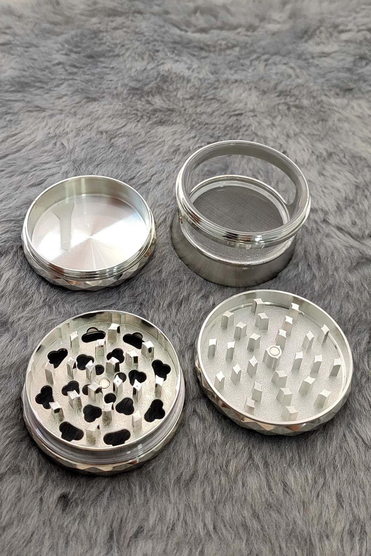 63 mm. Silver Pencereli Tütün Baharat Herbal Öğütücüsü Parçalayıcı rc80slv