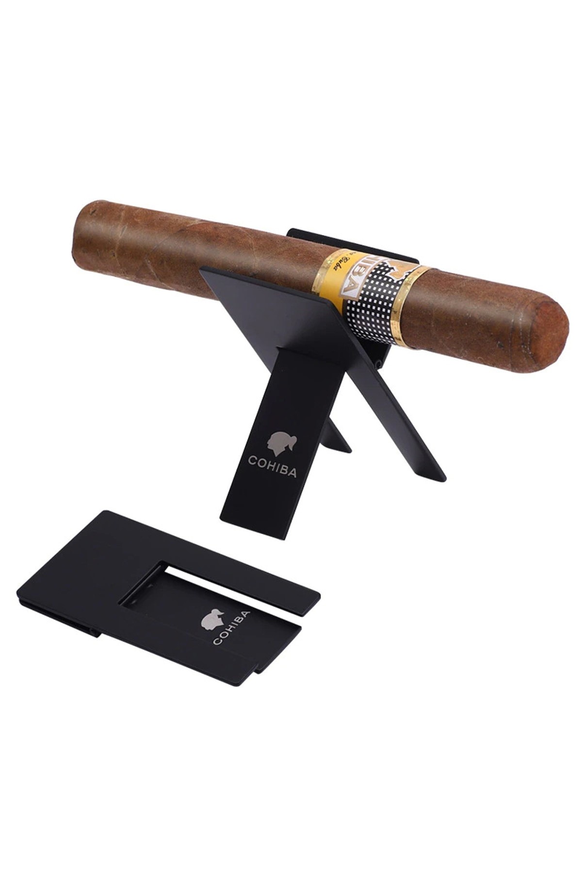 Cohiba Siyah Katlanır Çelik Puro Standı Stant hu86