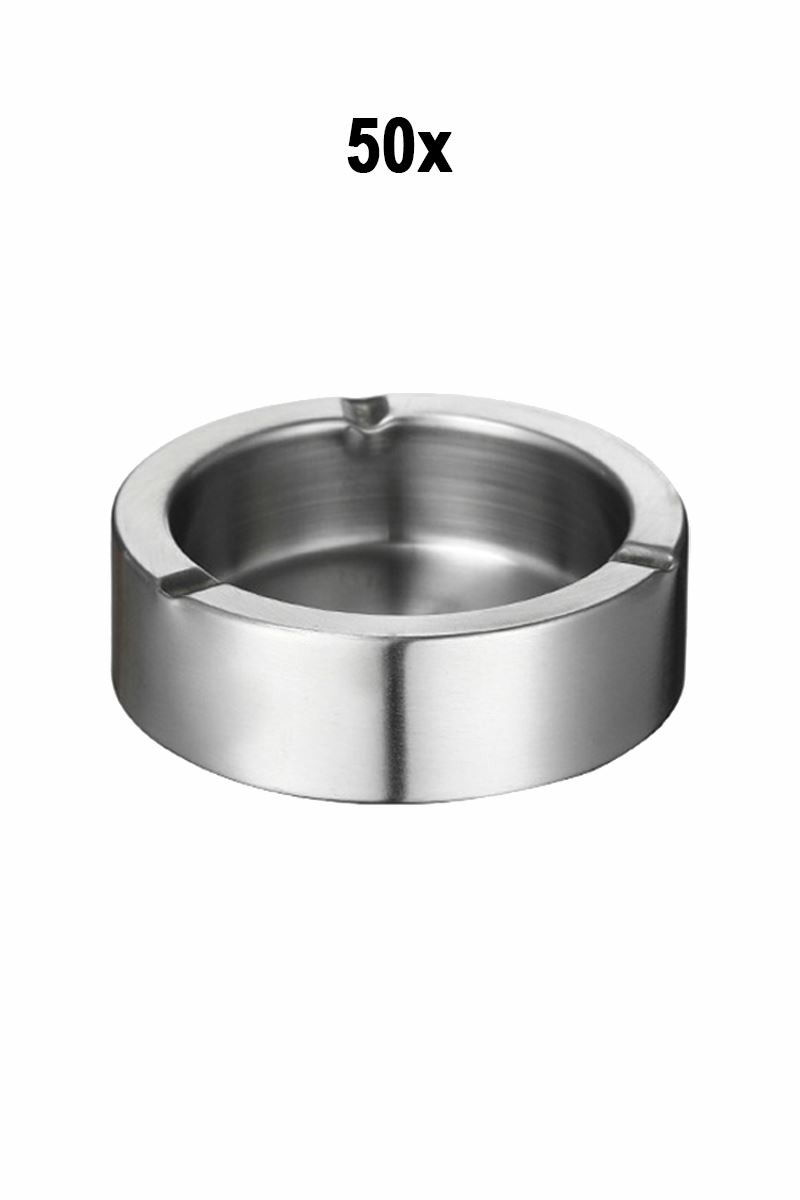 50 Adet Çelik 11 cm Kafe Restaurant Lokanta Yuvarlak Kül Tablası Küllük mt168-50