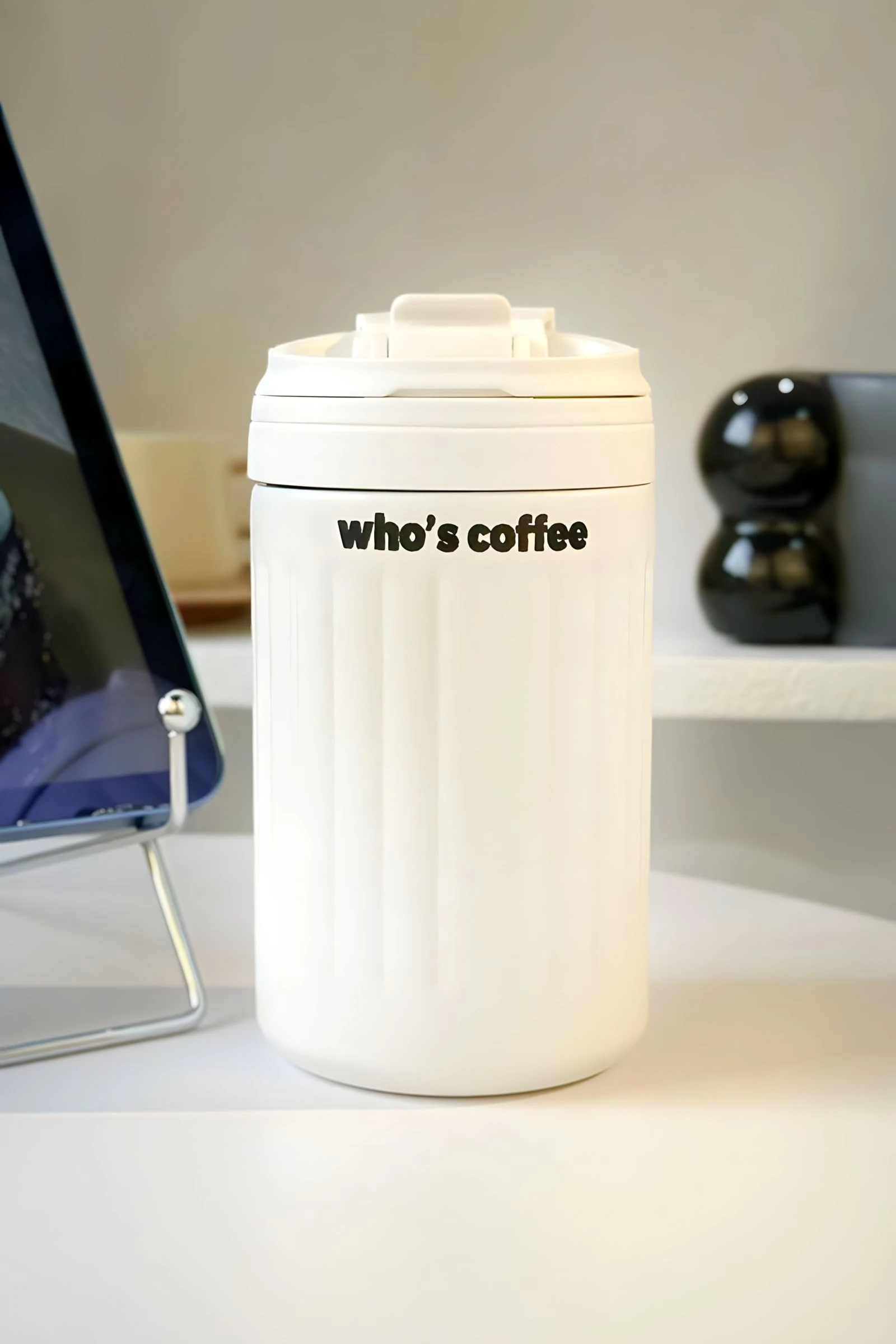 316 L Çelik Krem SIcak Soğuk Çift Kullanım Suluk Termos Mug 500ml cin914by