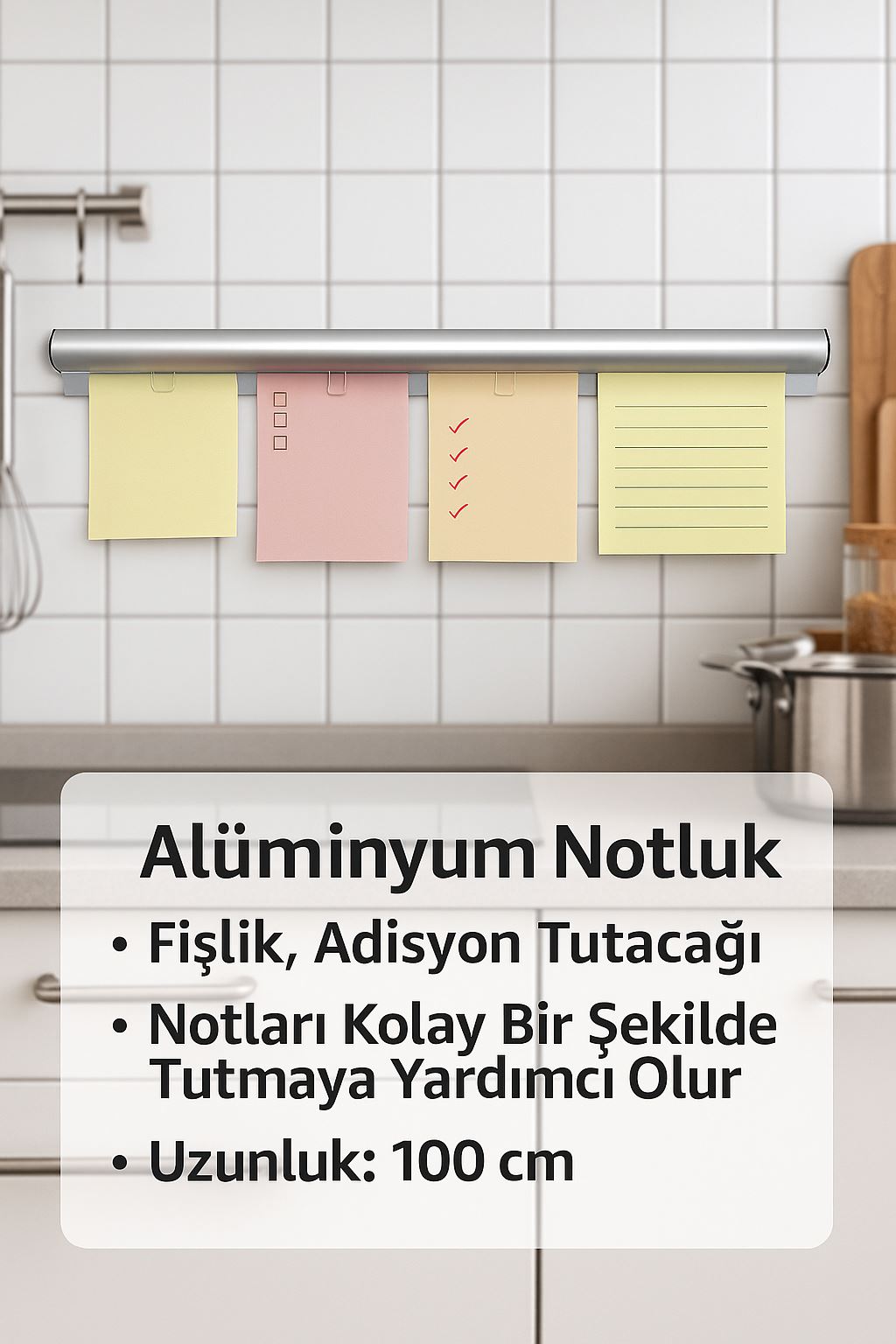 WF Aliminyum Notluk Fişlik Adisyon Tutacağı 100 cm. cin201