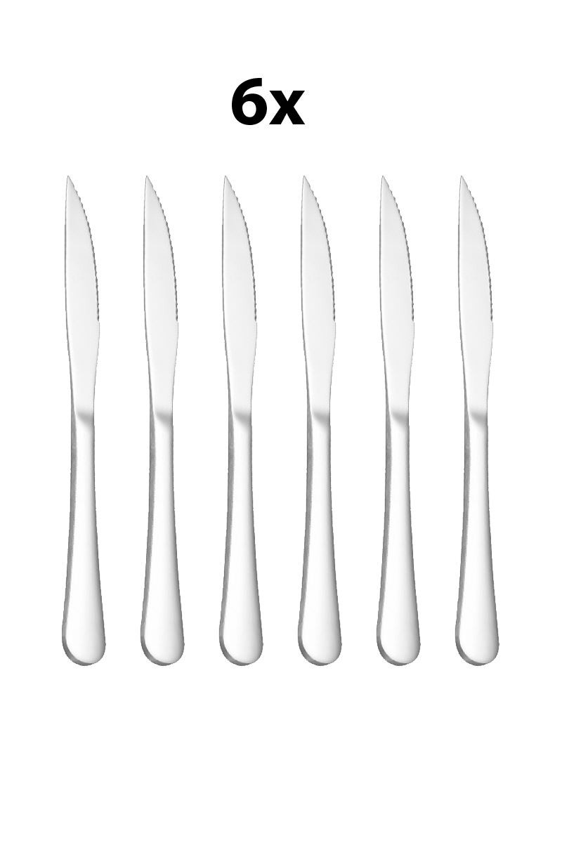 6 Adet 1010 Çelik 22,8 cm Sofra Biftek Et Bıçağı cin997by-6