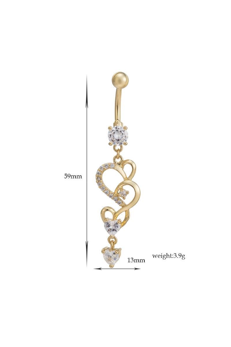 Chavin Beyaz Taşlı Kalp Göbek Piercing dt71by
