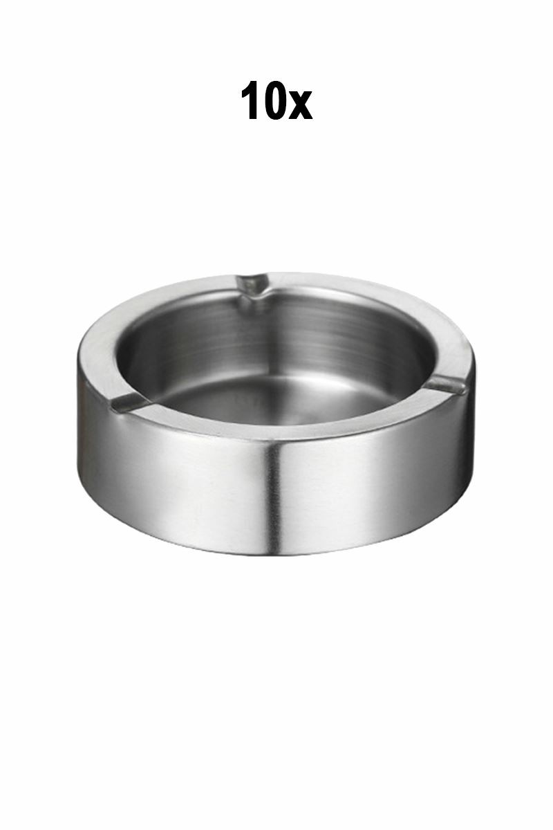 10 Adet Çelik 11 cm Kafe Restaurant Lokanta Yuvarlak Kül Tablası Küllük mt168-10