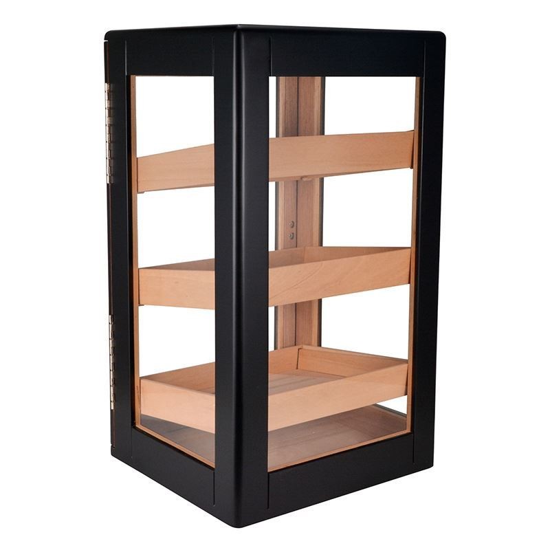 Falconetti Sedir Ağacı 3 Katlı Camlı Siyah Özel Humidor Puro Kutusu rd12