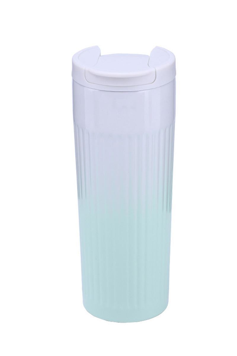304 L Çelik 500 ml. Yeşil Beyaz Degrade El Termos Mug cin917ys
