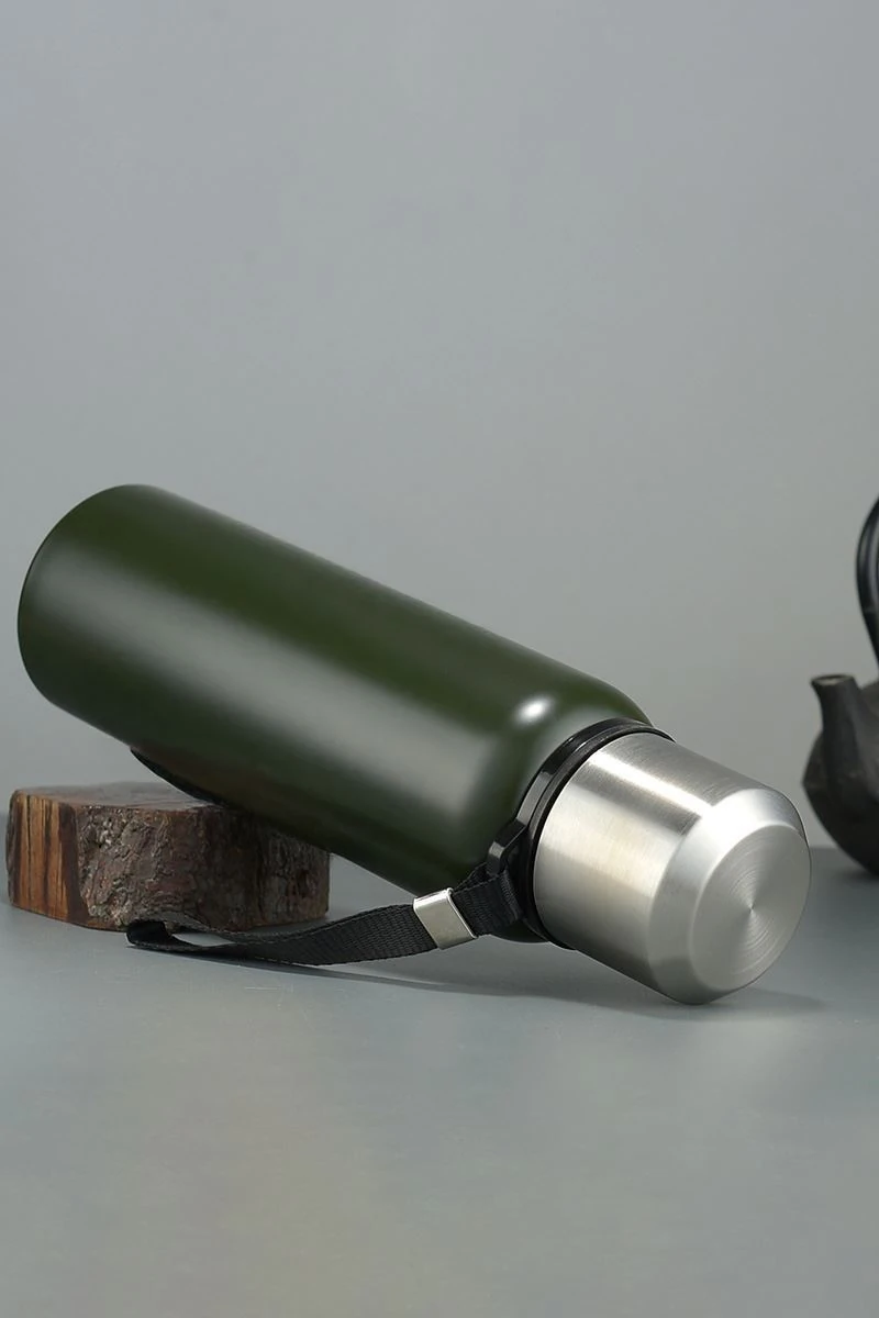 304 L Çelik 1000 ml Yeşil Kamp Piknik Termos 24 Saat Sıcak Soğuk cin492ys