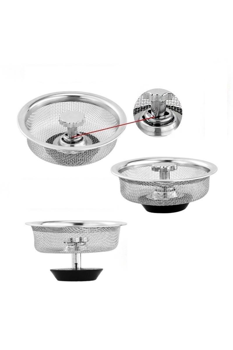 Çelik Mutfak Lavabo Atık Yemek Süzgeci 8,3 cm çap Gider Tıpası mt202