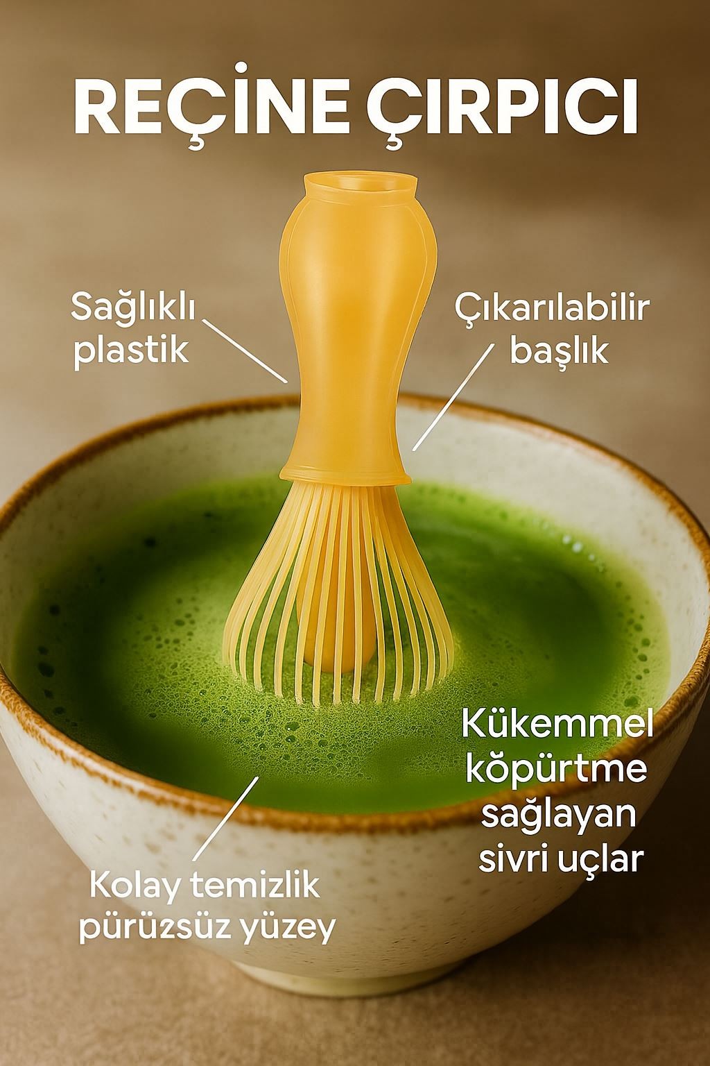 Reçine Matcha Çayı Karıştırıcı Fırça Whisk Köpürtücü mt209