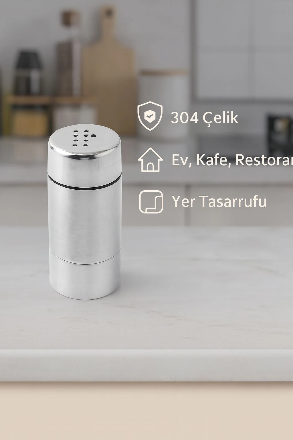 2 li 304 L Çelik Büyük Boy Karabiberlik ve Tuzluk Set Takım cin980-takim