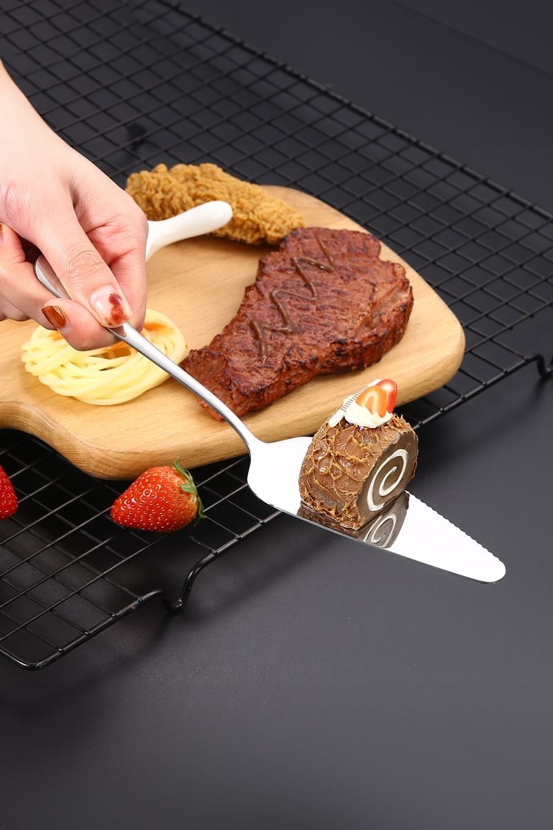 Çelik Silver Pasta Spatula Bıçak Seti Kek Sunum cin615by