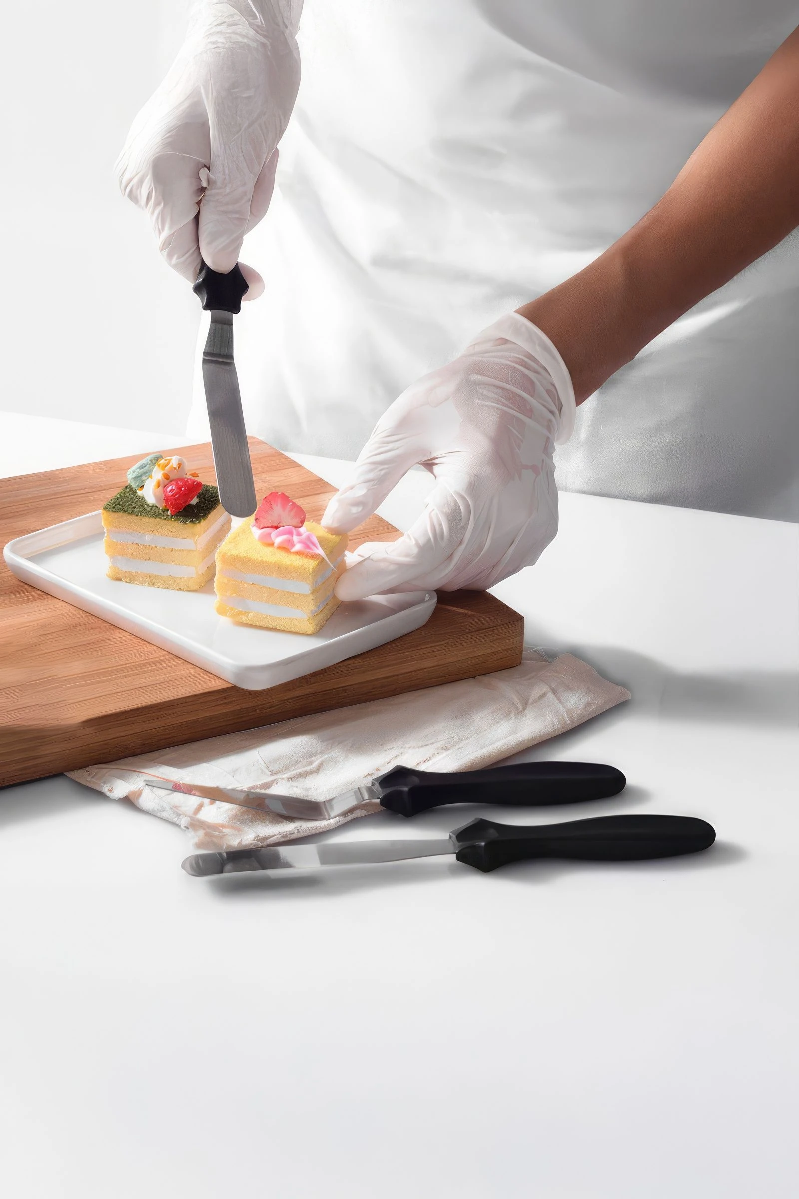 Çelik Silver Pasta Krema Sıva Kek Spatula Seti Sunum mt233