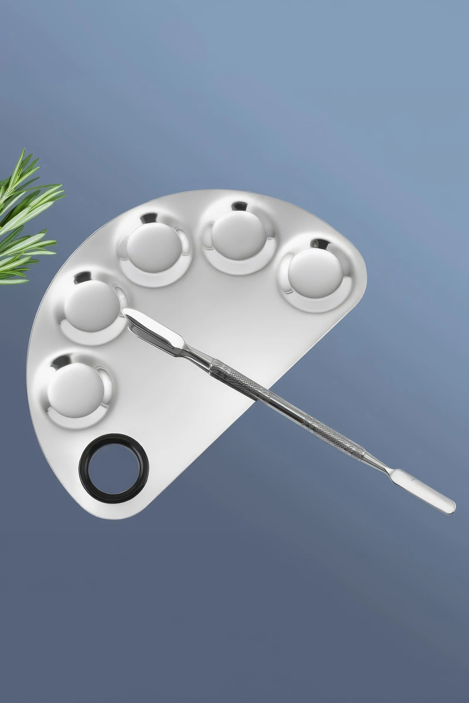 2 Parça Çelik Makyaj Fondöten Krem Oje Karıştırma Spatula Palet Set mt158