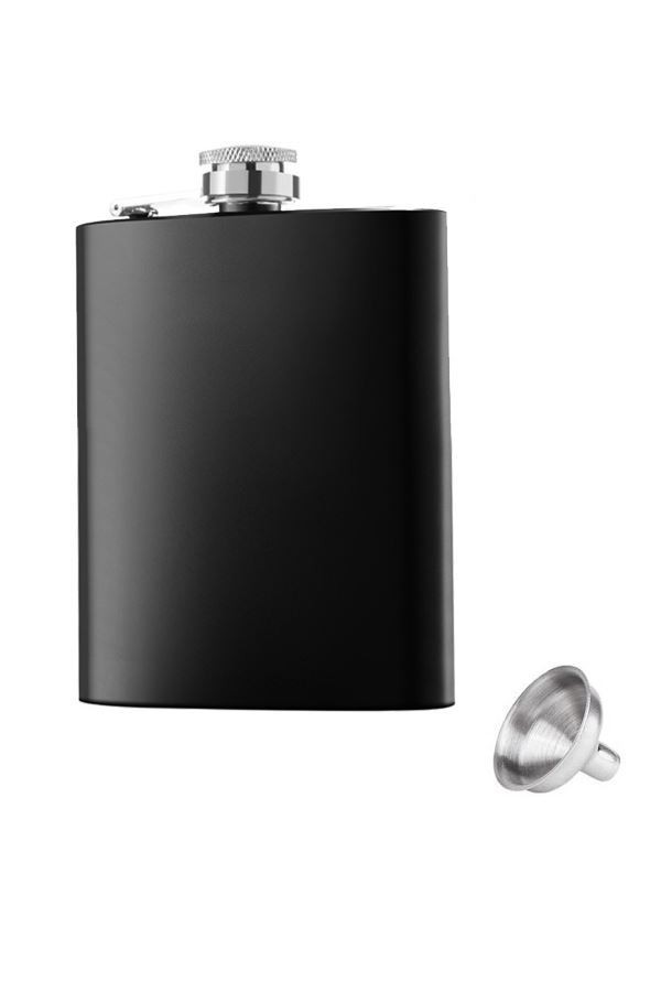 Çelik üzeri Mat Siyah 7 oz 200 ml içki Matarası py50sy