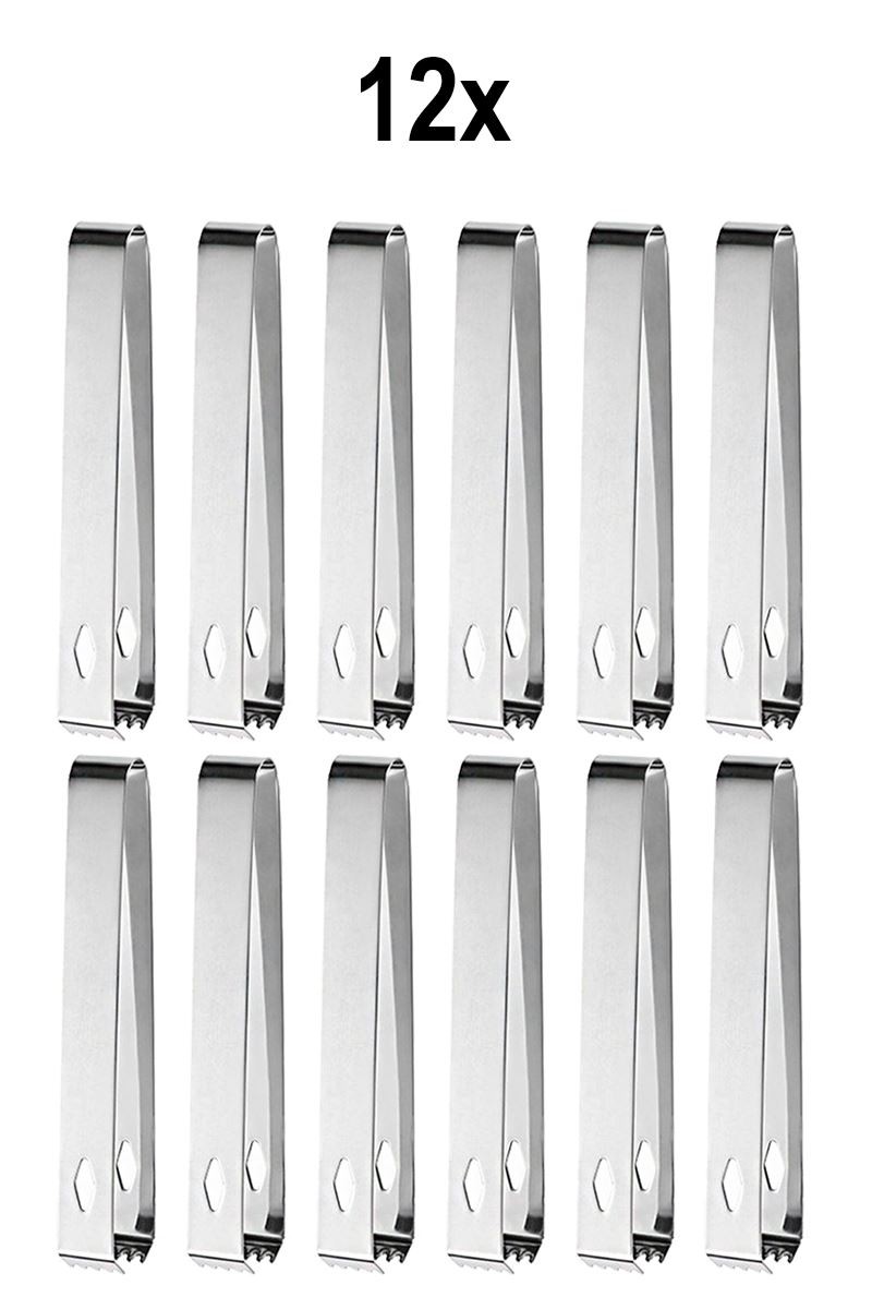 12 Adet Çelik 16,2 cm Buz Ve Şeker Maşası mt128by-12
