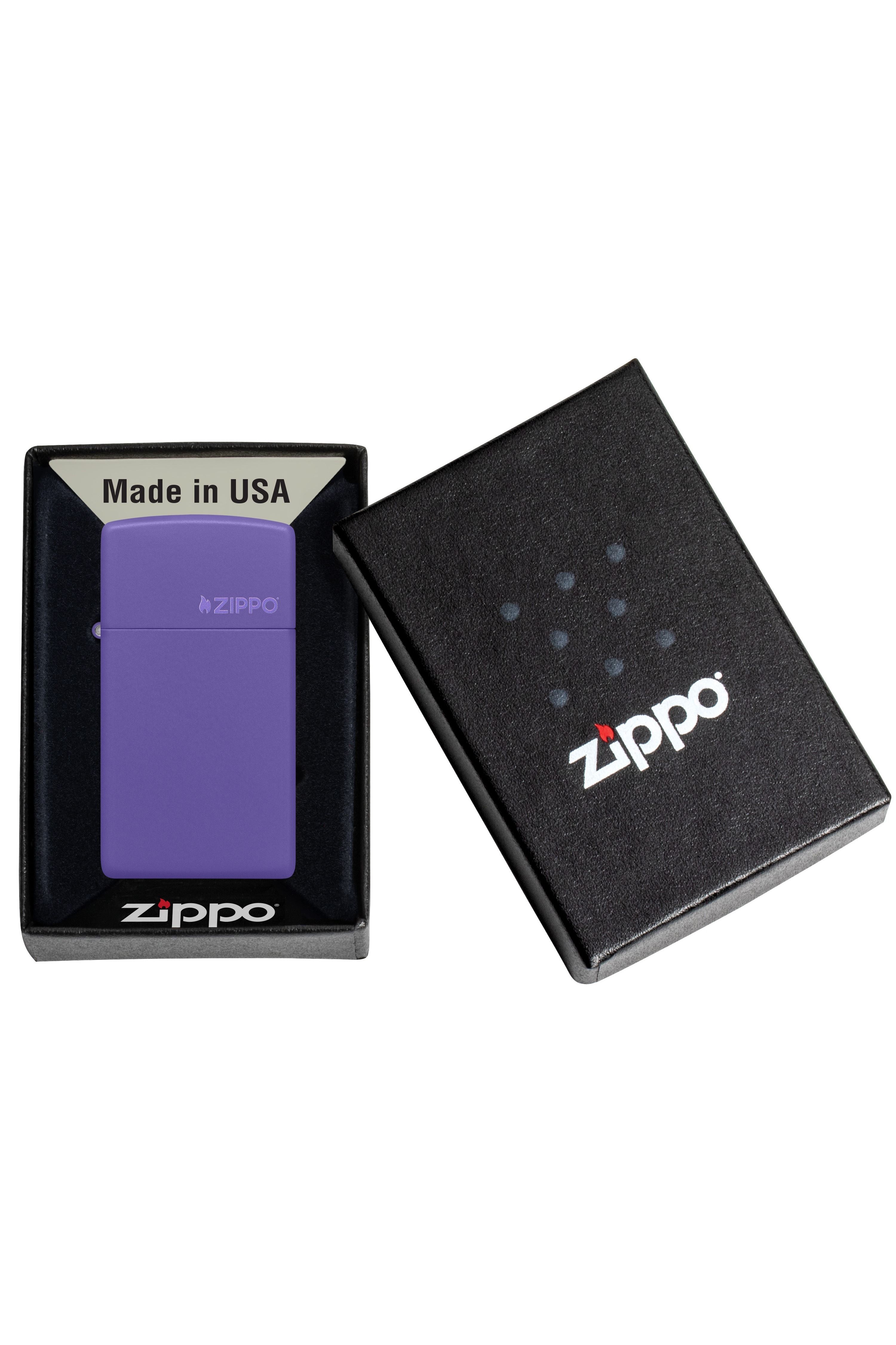 Zippo Çakmak Mor Slim Logo 1637zl-000019