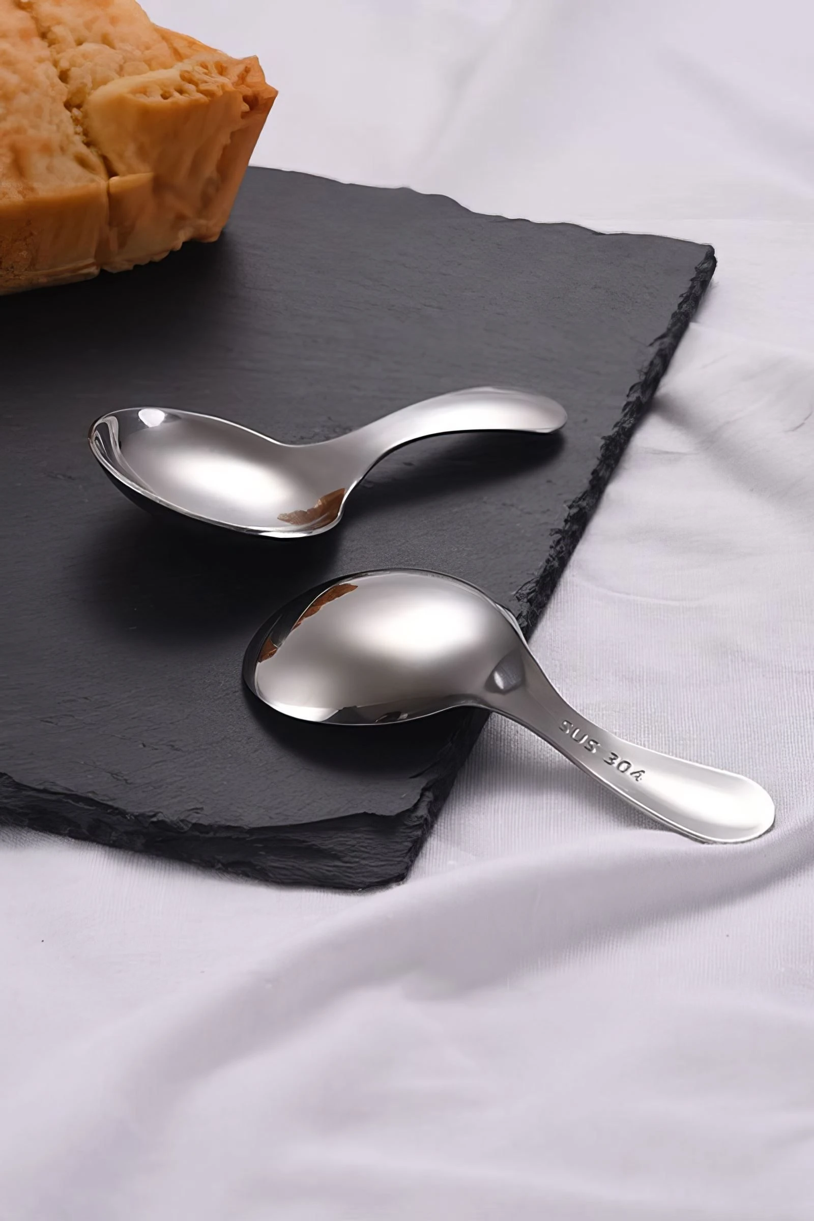 304 Çelik Mini  9 cm Tatlı Dondurma Muhallebi Baharat Kaşığı cin752byx